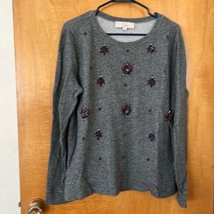 Embellished gray sweatshirt